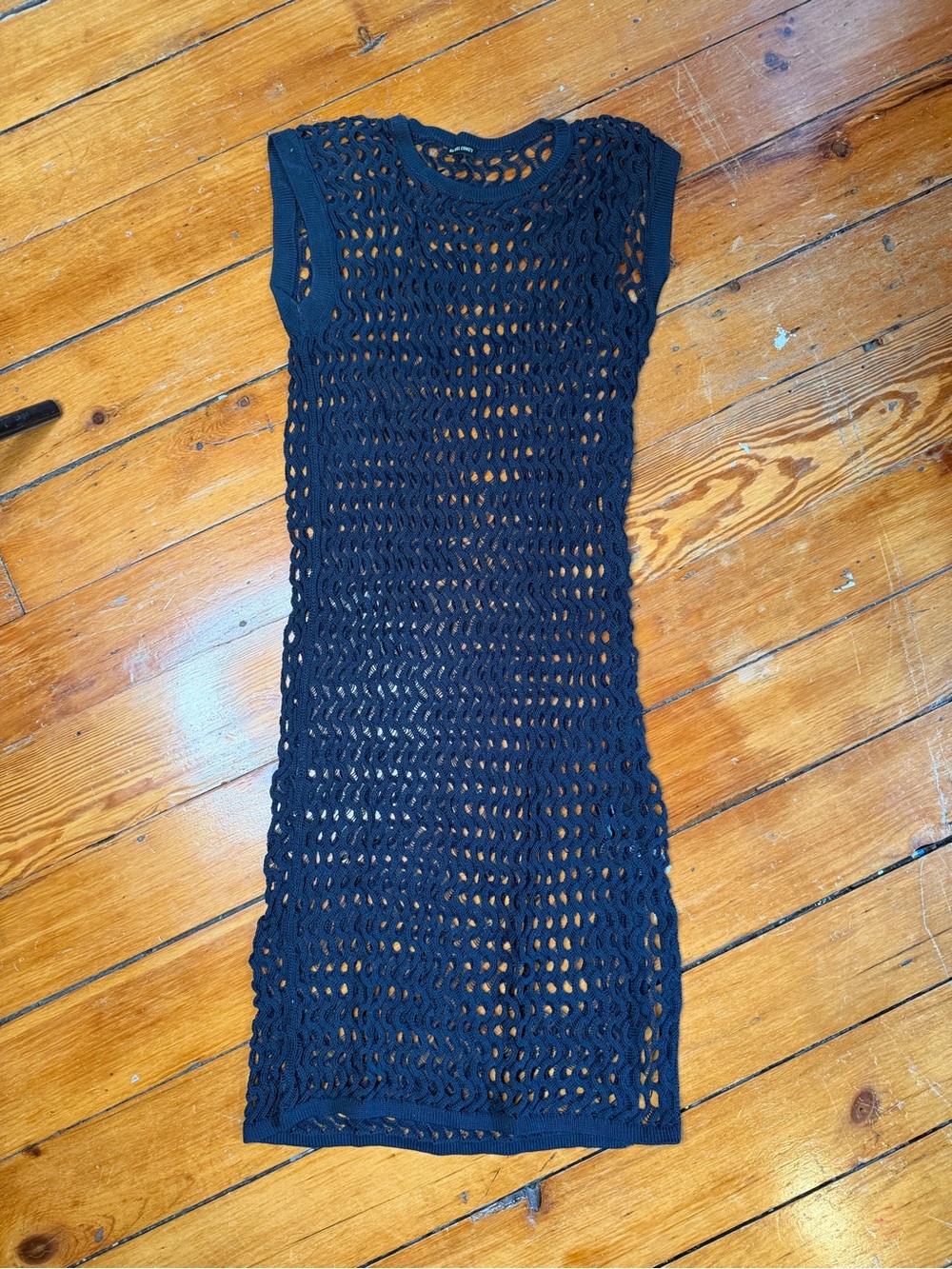 Rachel Comey Navy Open-Knit Sleeveless Dress